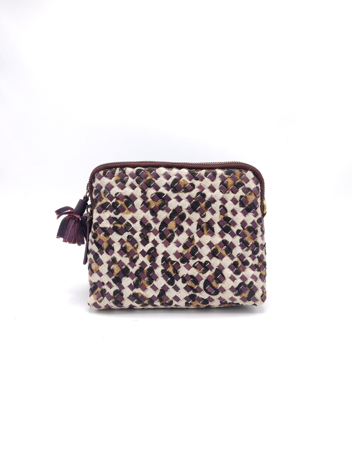 Washed leather and calf hair shoulder bag art. LE043.422