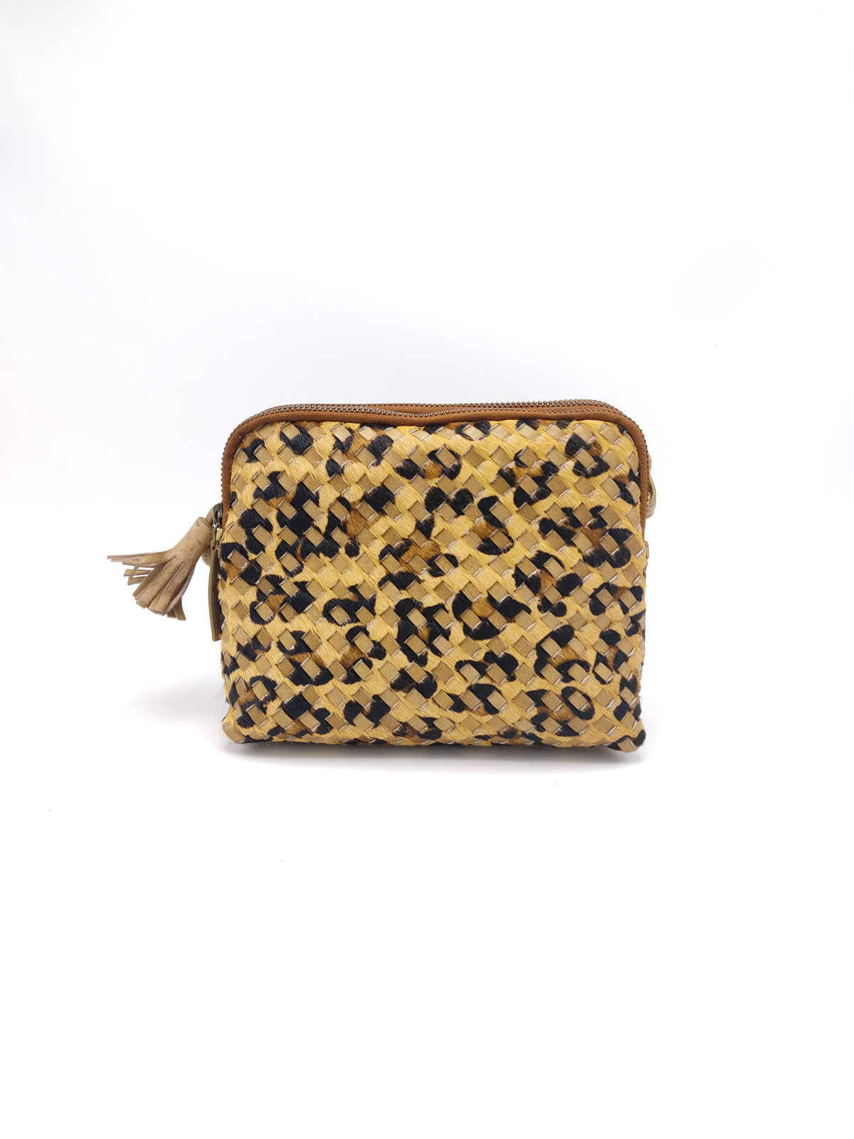 Washed leather and calf hair shoulder bag art. LE043.422