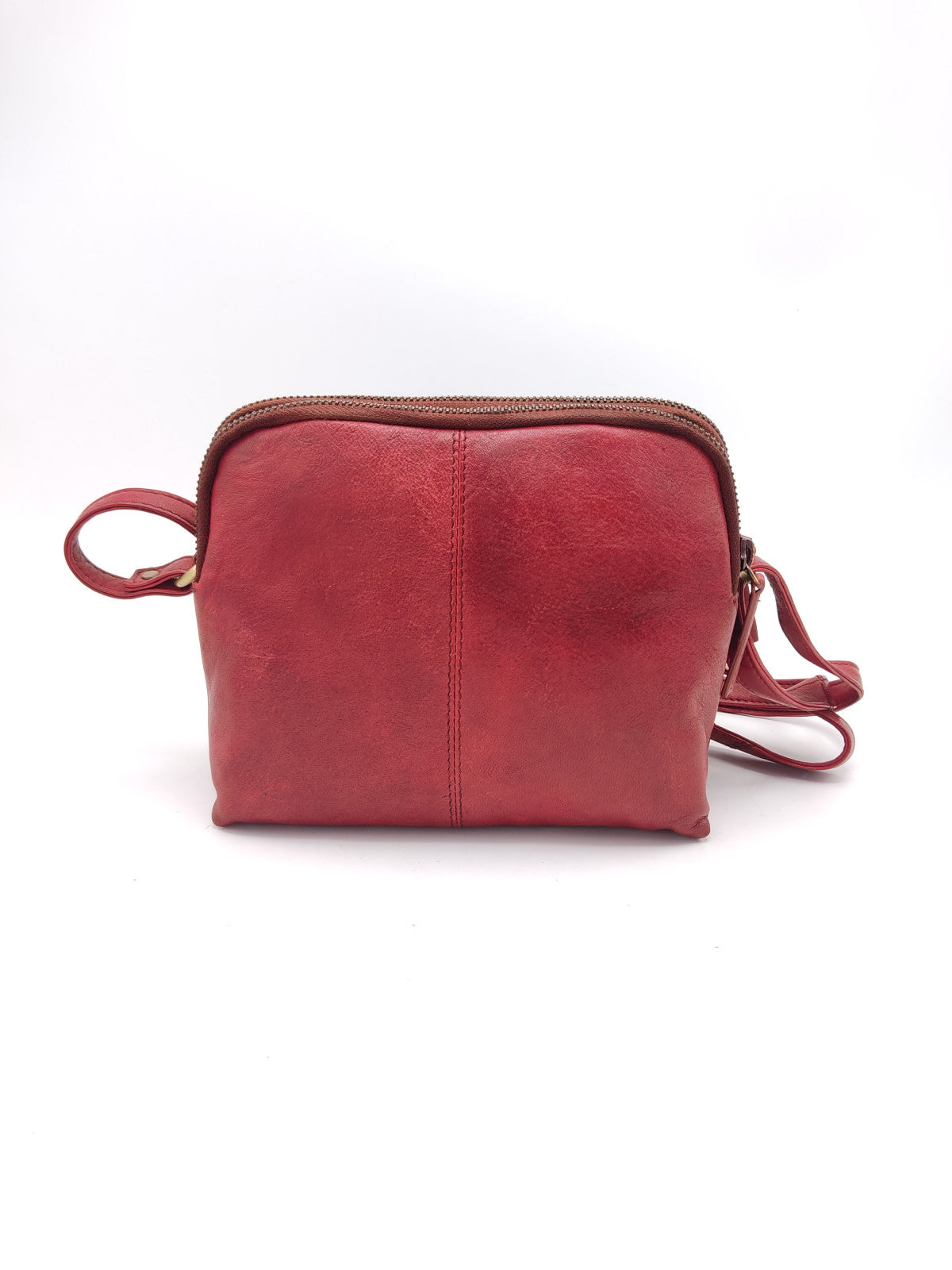 Washed leather and calf hair shoulder bag art. LE043.422