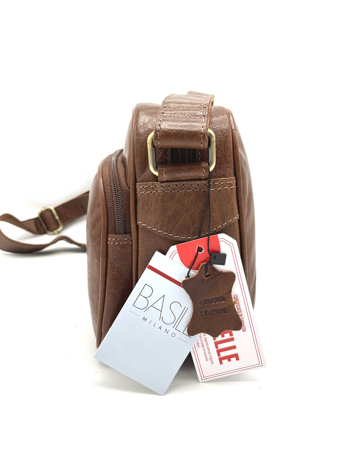 Brand Basile, Genuine Leather Crossbody Bag, for men, art. BA3540TI.392