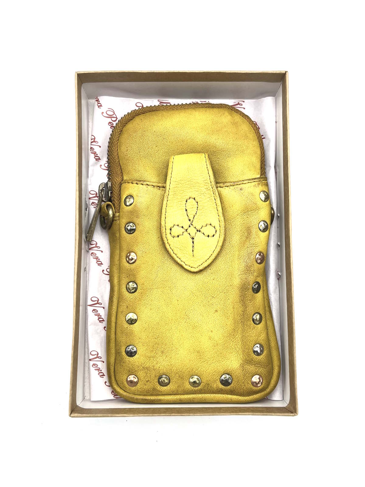 Phone case with strap in washed leather, Brand Juice, art. 054-JU02.422