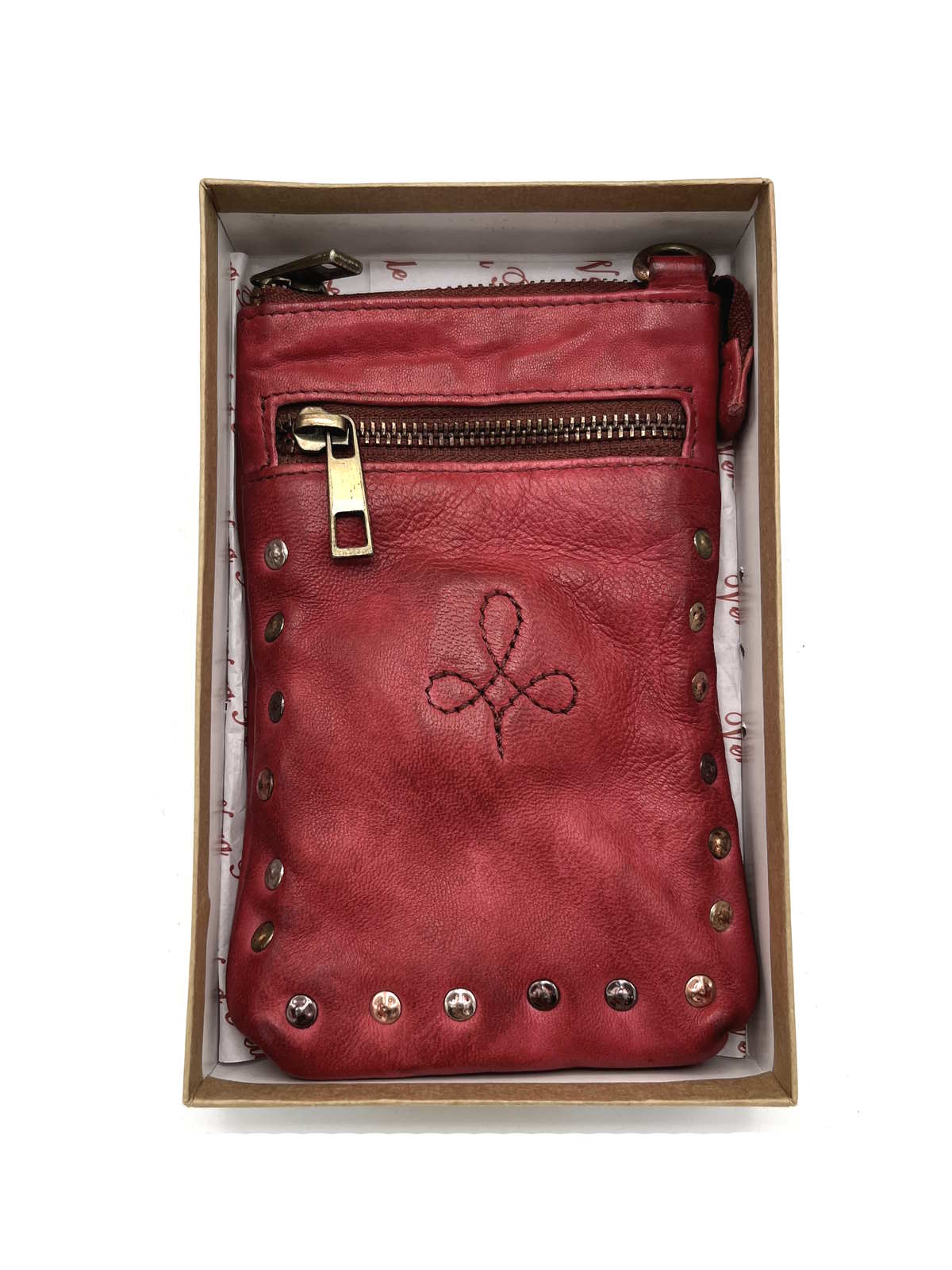 Phone case with strap in washed leather, Brand Juice, art. 052-JU02.422