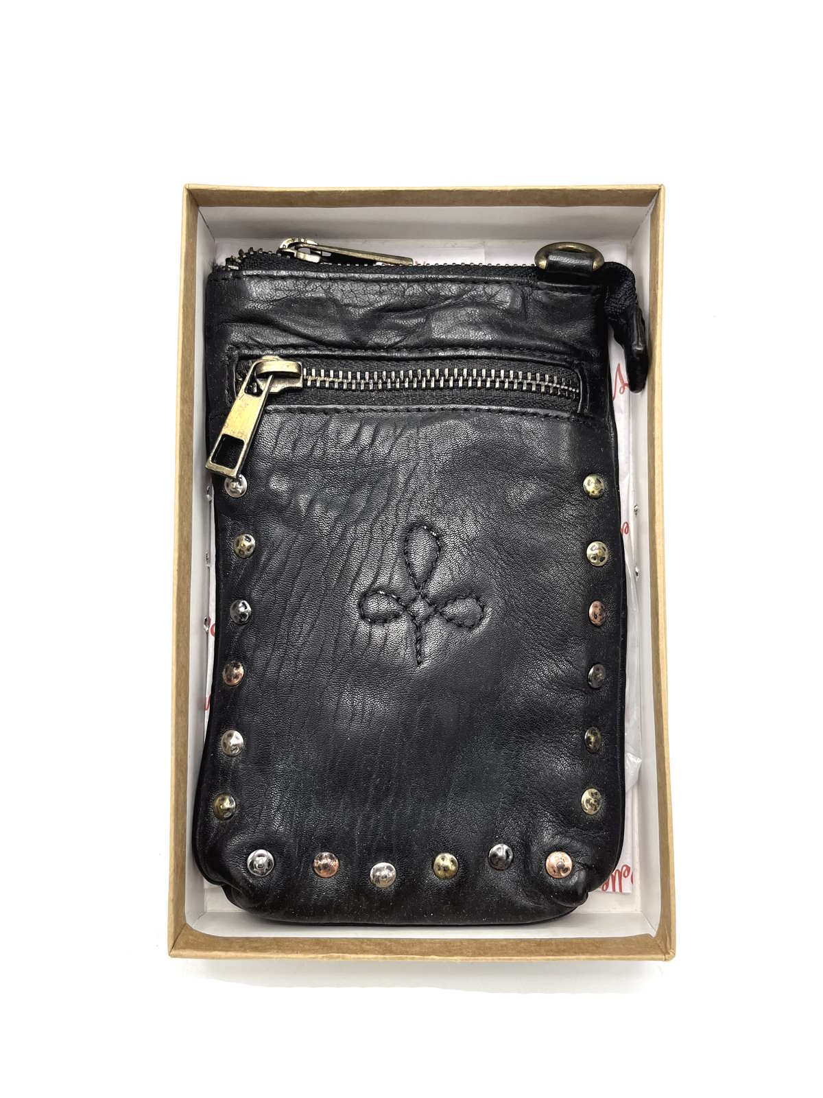 Phone case with strap in washed leather, Brand Juice, art. 052-JU02.422