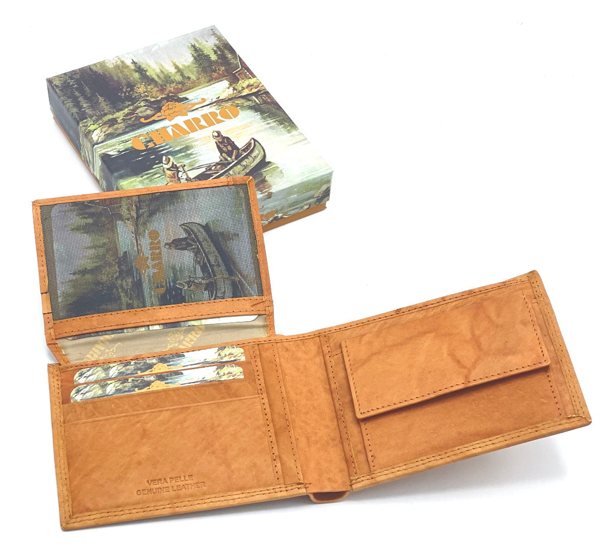 Portafoglio in vera pelle per gli uomini, marchio Charro, art.  MANT1123.422