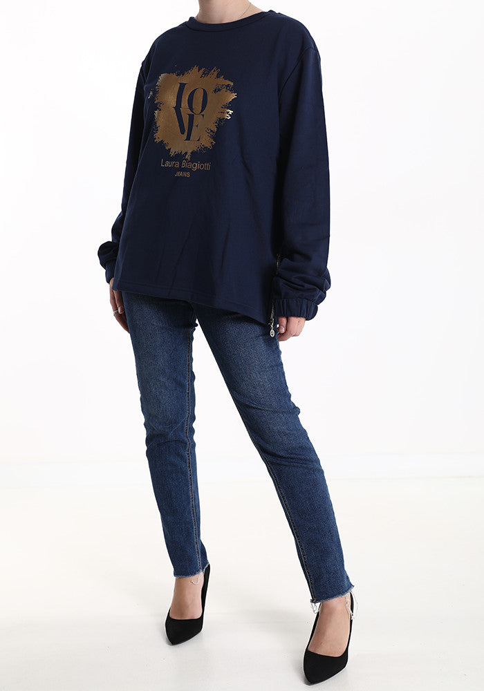 Cotton sweatshirt, brand Laura Biagiotti, for women, Made in China, art. JLB304.290