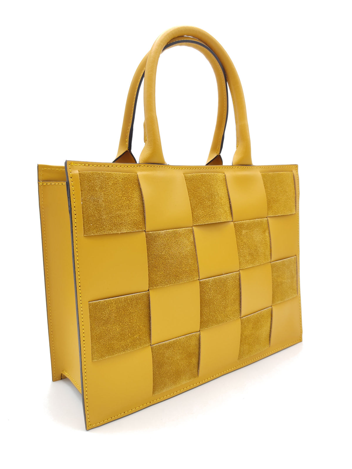 Plain and suede genuine leather handbag art. 112337