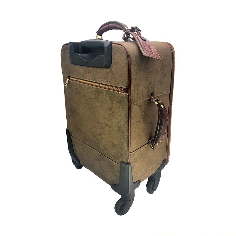 Hand buffered leather and canvas trolley art. 112239
