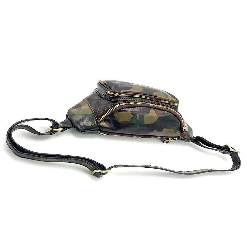 Printed leather belt and crossbody bag art. 112228