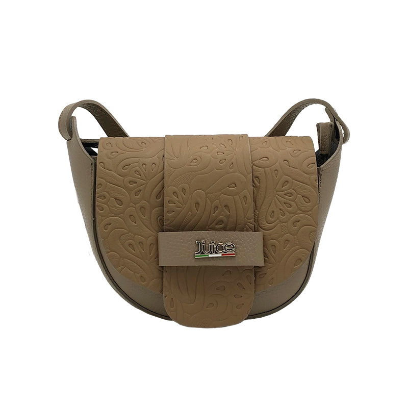 Soft embossed and tumbled genuine leather shoulder bag art. 112195