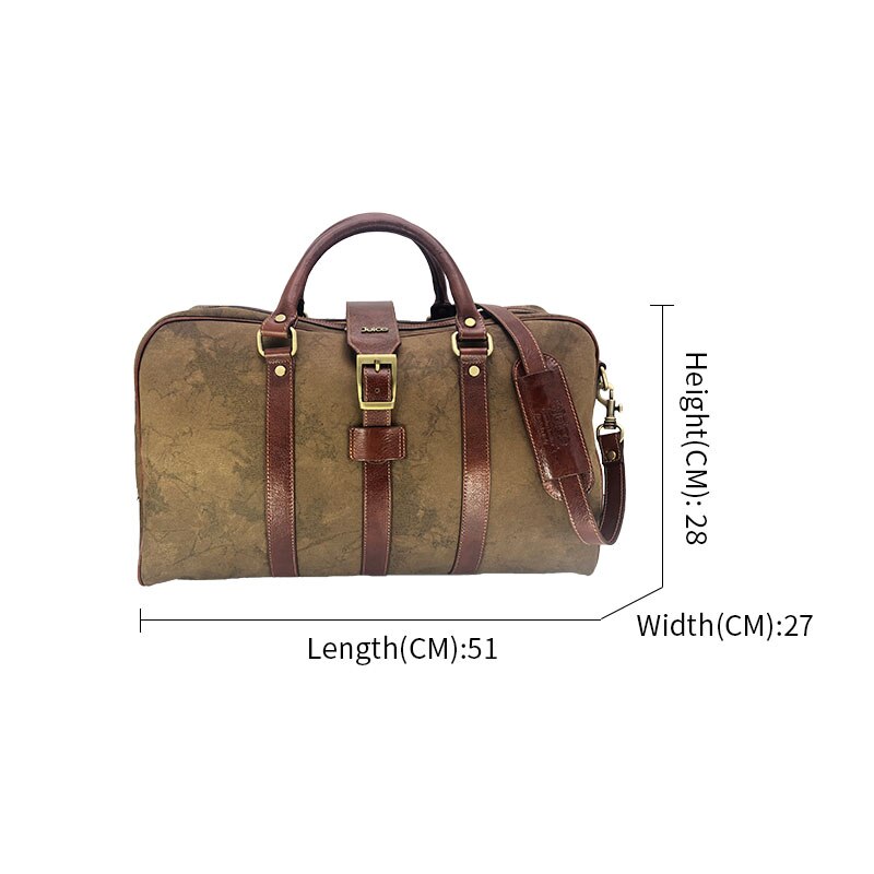 Hand buffered leather and canvas travel bag art.112242