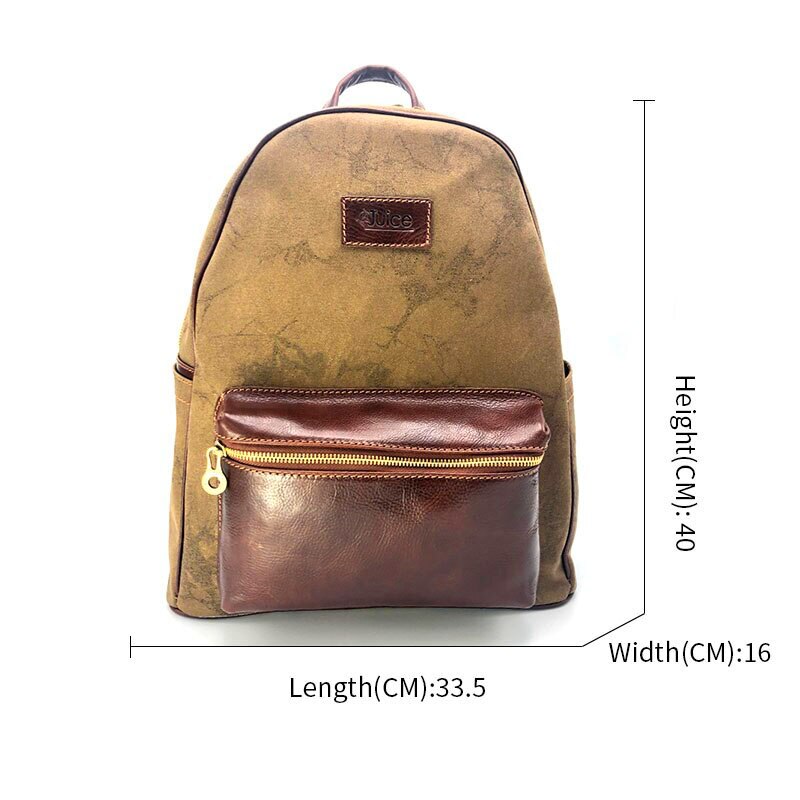 Hand buffered leather and canvas backpack art. 112238