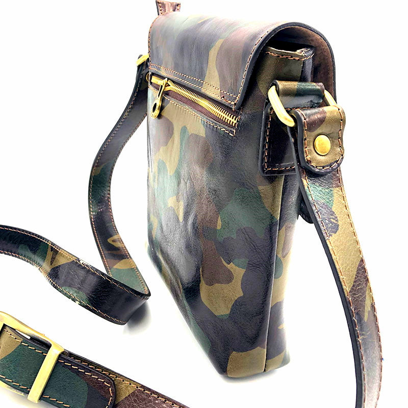 Printed leather shoulder bag art. 112230