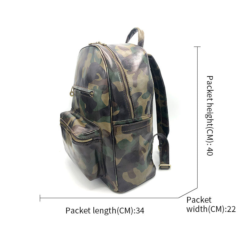 Printed leather backpack art. 112232