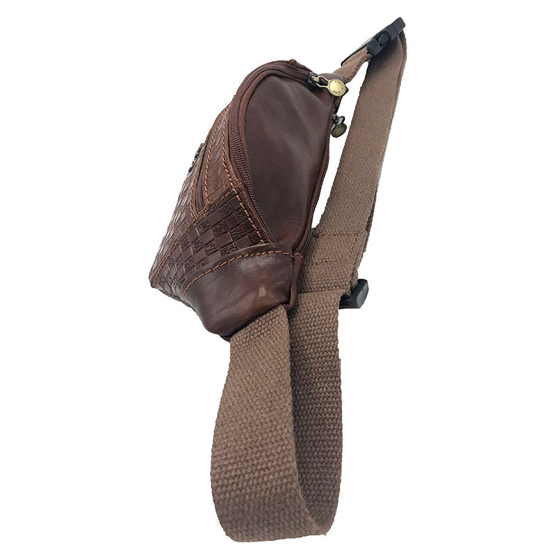 Hand buffered leather belt and crossbody bag art. 112221