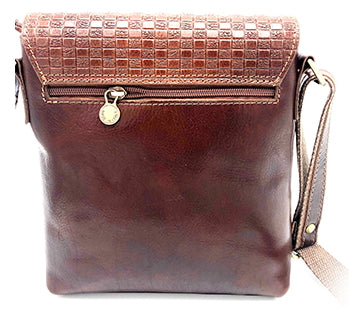 Borsa a tracolla in pelle tamponata a mano art.  112210