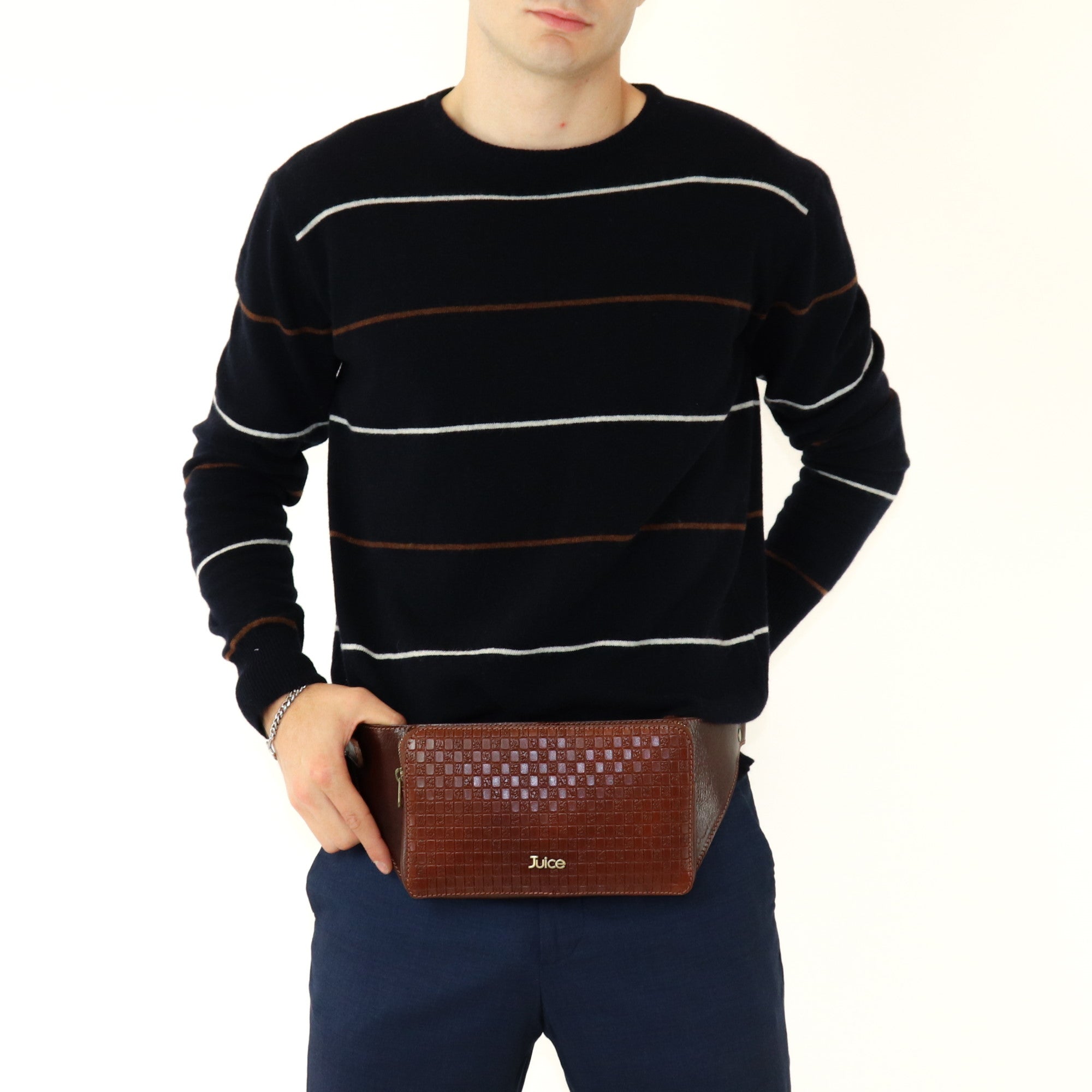 Hand buffered leather belt and crossbody bag art. 112211