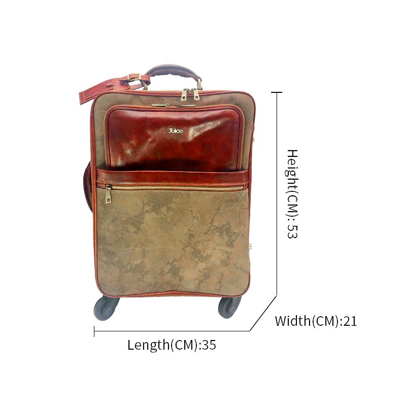 Hand buffered leather and canvas trolley art. 112239