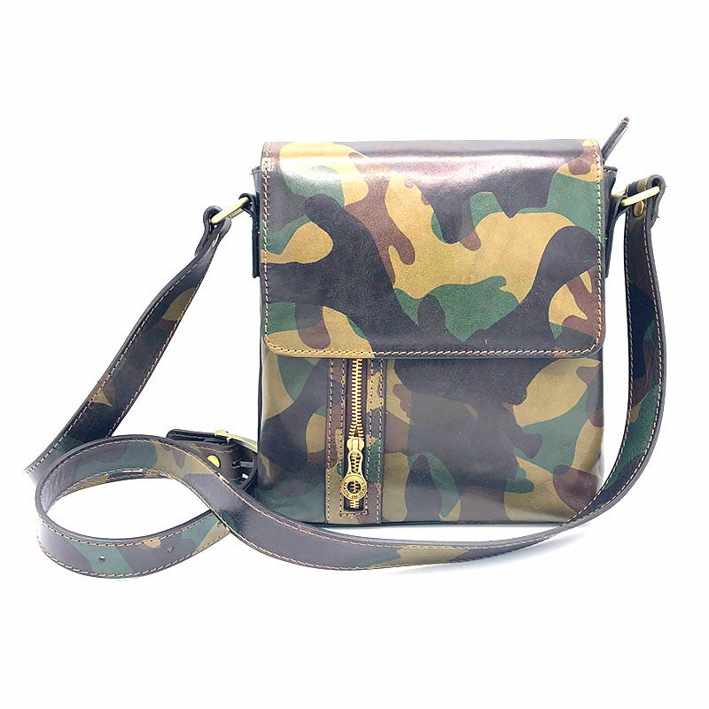 Printed leather shoulder bag art. 112230