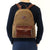 Hand buffered leather and canvas backpack art. 112238