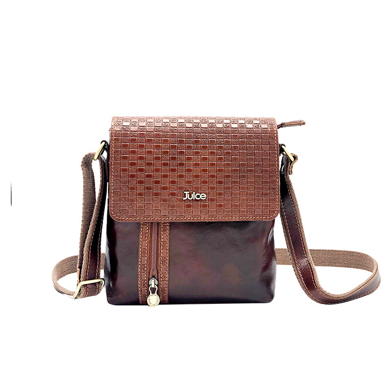 Borsa a tracolla in pelle tamponata a mano art.  112210