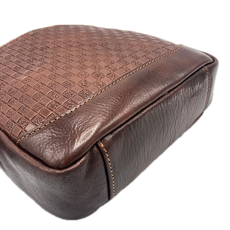 Hand buffered leather shoulder bag art. 112220