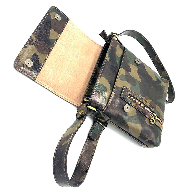 Printed leather shoulder bag art. 112230