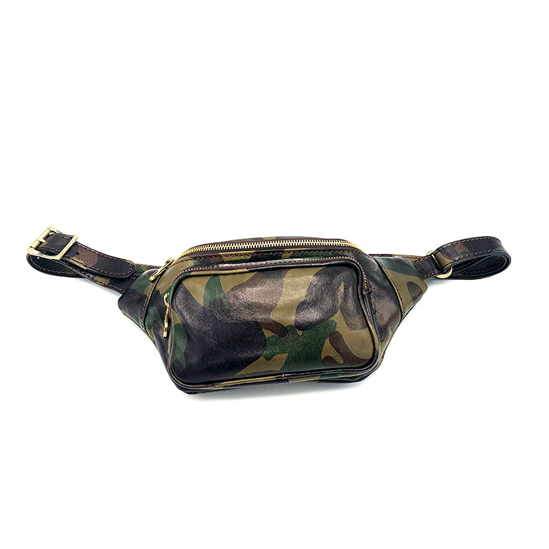 Printed leather belt and crossbody bag art. 112228