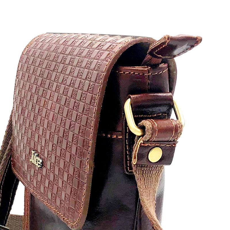 Borsa a tracolla in pelle tamponata a mano art.  112210