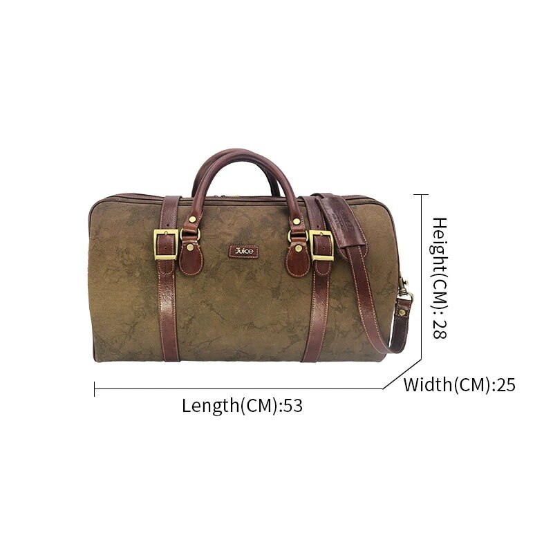 Hand buffered leather and canvas travel bag art. 112241